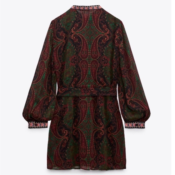 NWT Zara Dress with Jacquard Trims - Picture 10 of 11